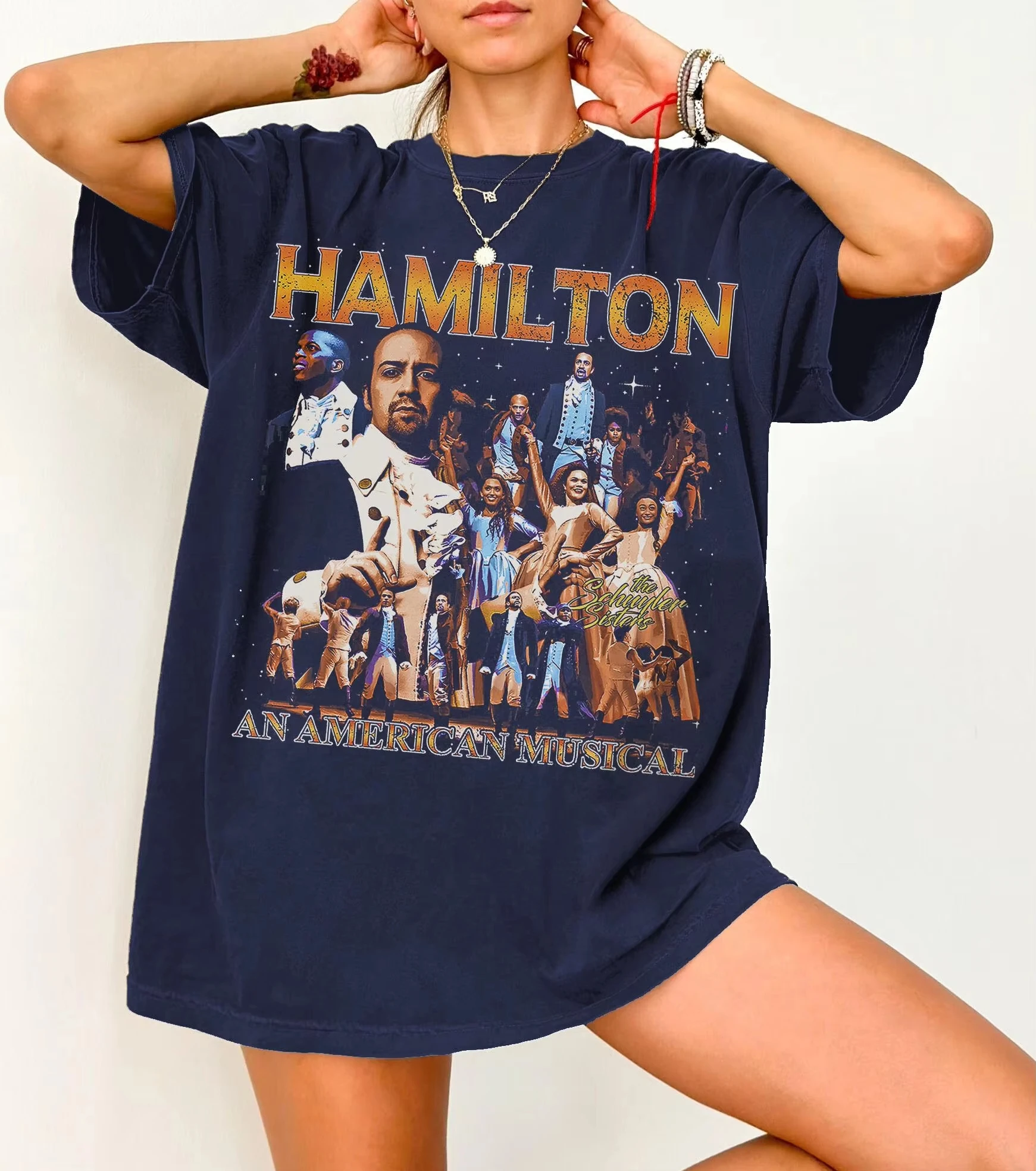 Hamilton American Heritage Founding Father Musical T-shirt,2026 Summer Men's and Women's Loose and Breathable T-shirt Top