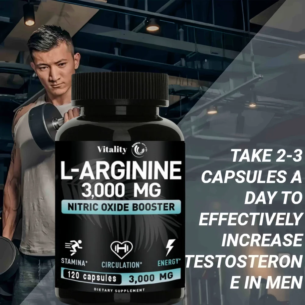 Men's Health Complete L-Arginine, Nitric Oxide Supplement - for Energy, Performance, Endurance, Muscle Growth, Vascular Function