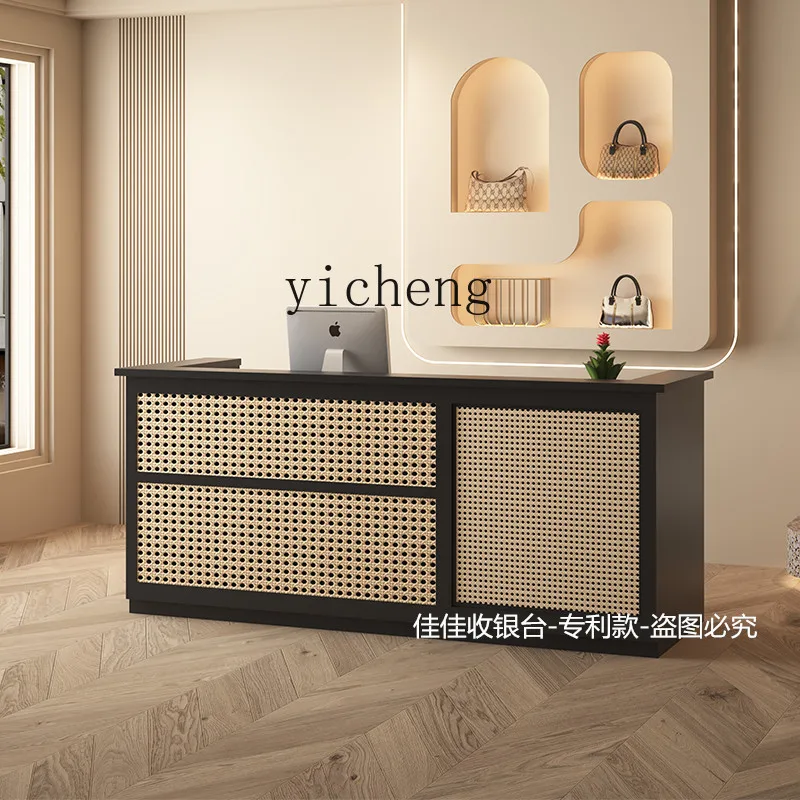 H3-23   Women's Clothing Store Solid Wood Bar Counter Cashier Store Small Beauty Salon Cabinet Reception Desk