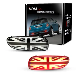 iJDM Taillight Style Rear Bumper Reflector Lights for MINI Cooper R56 R57 R58 R59 Function as Rear Fog/Running Lights,Union Jack