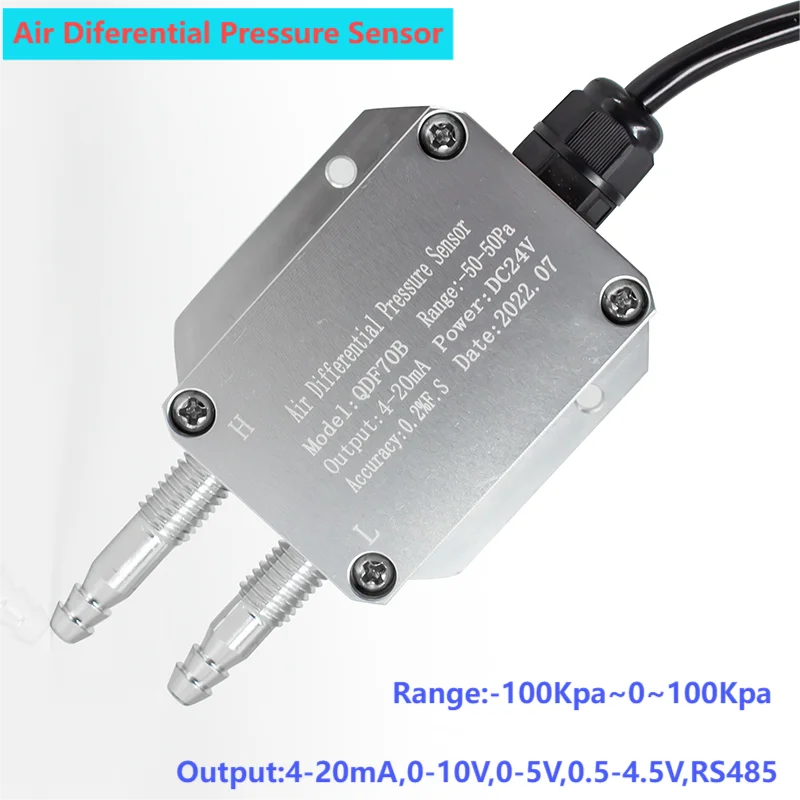 

1Kpa Differential Pressure Transmitter 0-10V Micro Difference 0.5-4.5V Air Pressure Sensor 500Pa 10Kpa Wind Pressure Converter