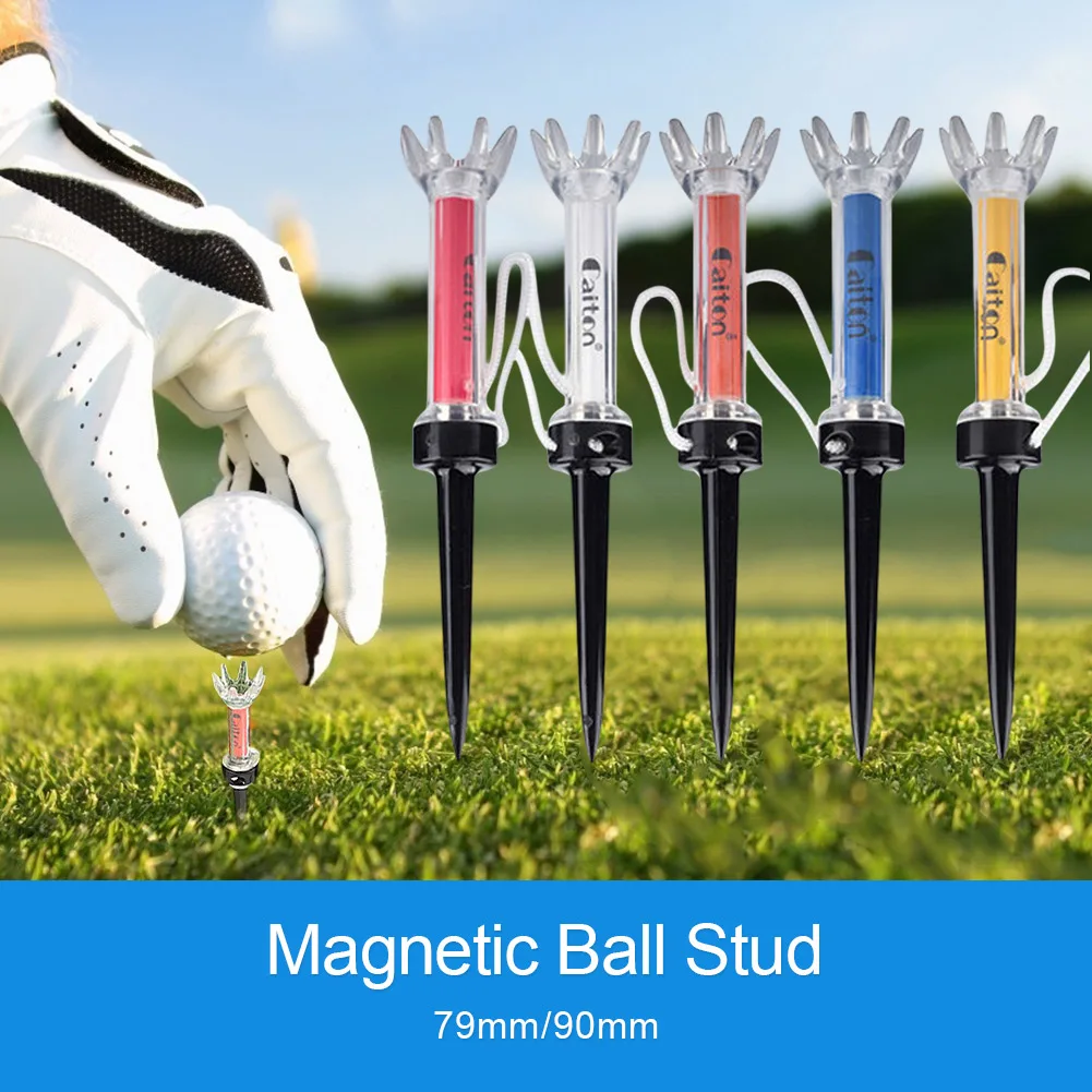 5Pcs Golf Training Ball Tee 360 Degree Rotating Magnetic Golf Ball Holder Tees 79/90mm Golf Practice Tees Golf Accessories