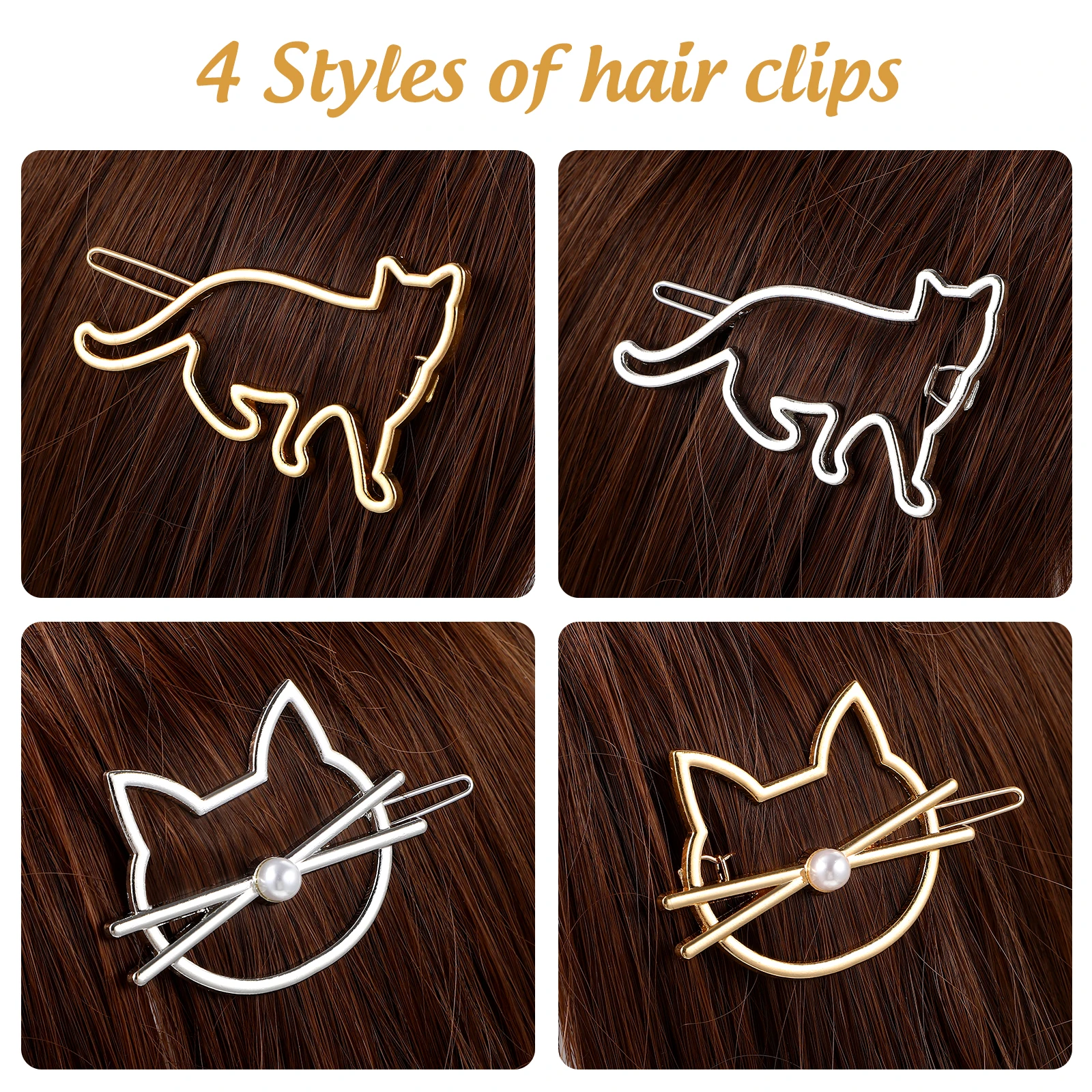 

Cat Hair Clips Cute Claw Shaped Accessories Girls Bangs Hairpins Metal Elegant Hairstyle Wedding Party Daily Use Hair Tools