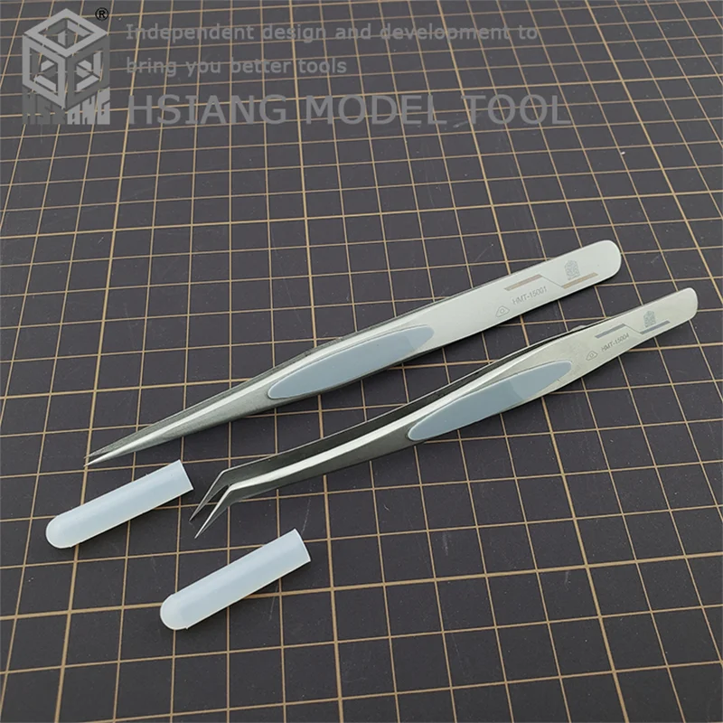 

Non Slip Stainless Steel Angled Straight Tweezers Plastic Military Model Kit Art Doll Handicraft Building Making Tool