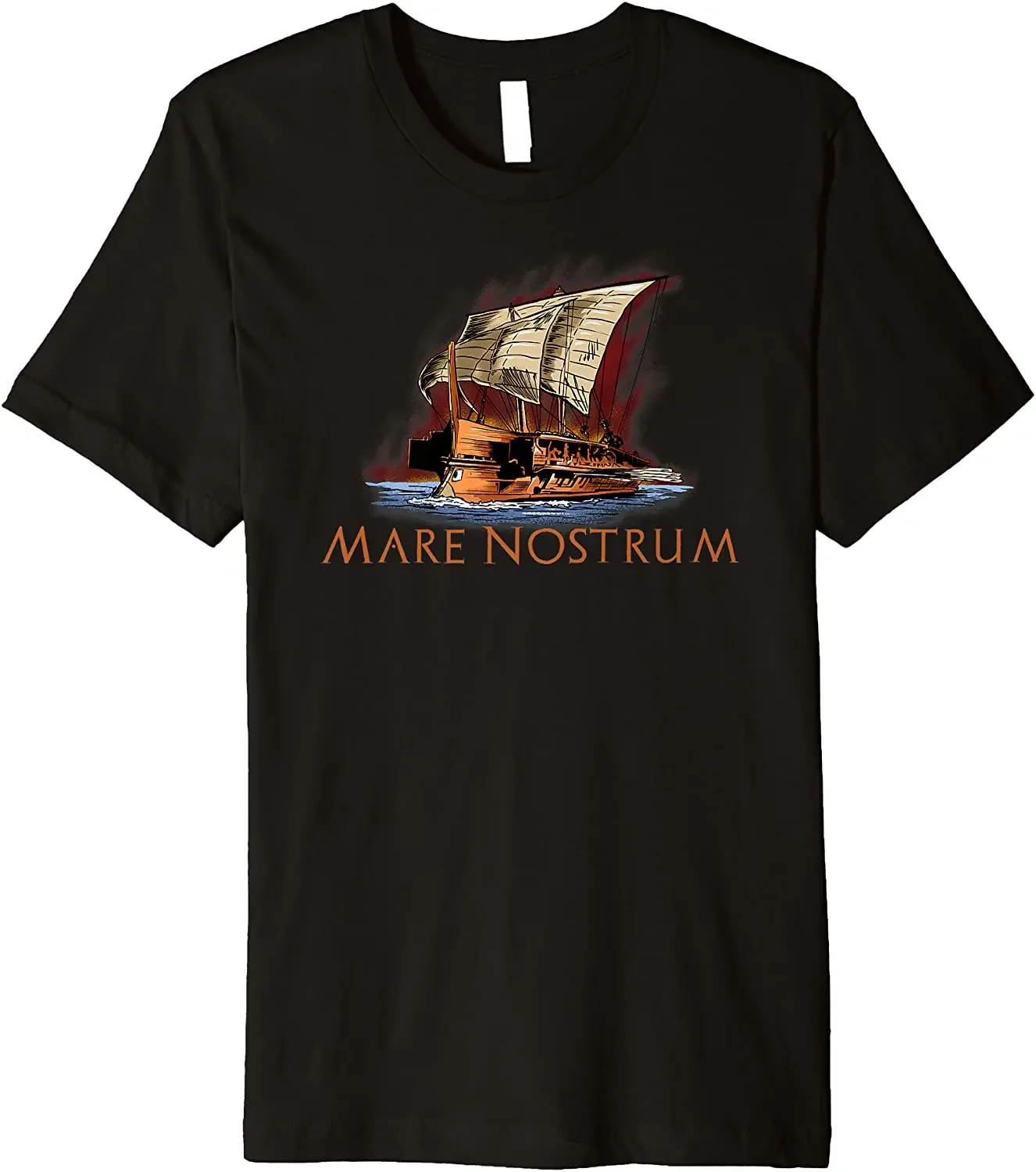 Mediterranean Sea - Mare Nostrum. Ancient Rome Trireme T Shirt New 100% Cotton Short Sleeve O-Neck T-shirt Casual Mens Top