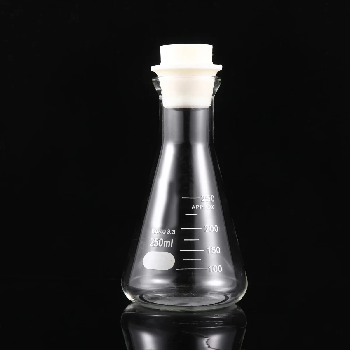 

POPETPOP 250ml Glass Erlenmeyer Flask Wide Mouth Conical Lab Beaker with Stopper Graduated Chemistry Flask for Classroom Use