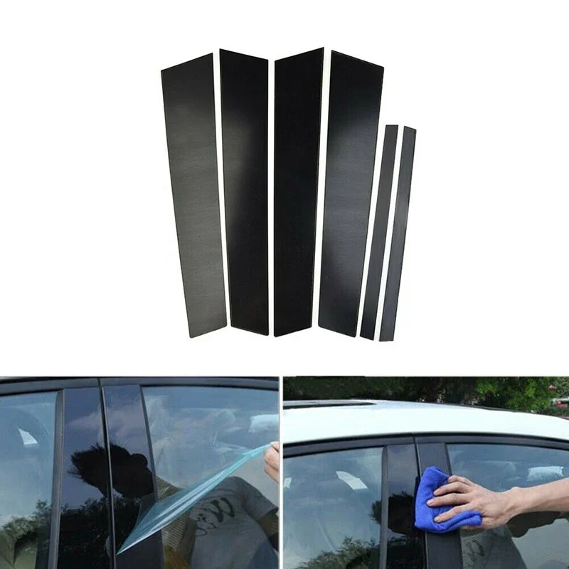 Glossy Black Window Door Column B C Pillar Post Cover Trim Fit For BMW 3 Series F30 Sedan 2012-2017 2018 Decoration Stickers