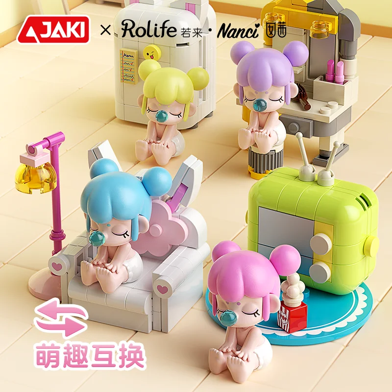 JAKI-décennie s de construction de figurines ChimPlay Home Series, jouet assemblé, cadeau d'ornement, cadeaux pour filles