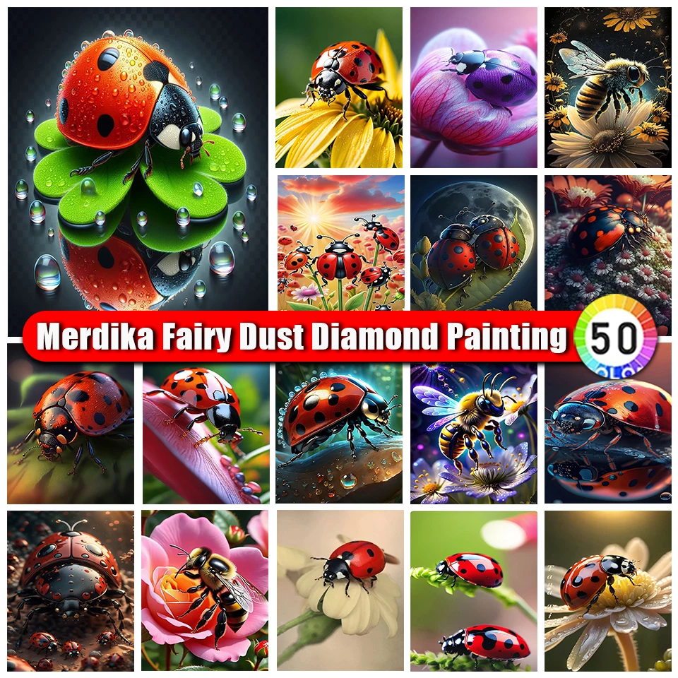 Fairy Dust Diamond Painting Honeybee Full Round Square Mosaic Animal Insect Diamond Embroidery Picture Rhinestone Home Decor