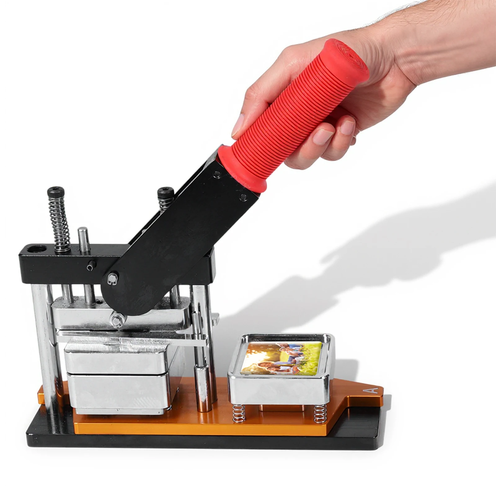 

50mm Square Fridge DIY Photo Magnet Making Machine W/100 Set Making Supplies Magnet Button Maker Press Machine for Gifts&Decor