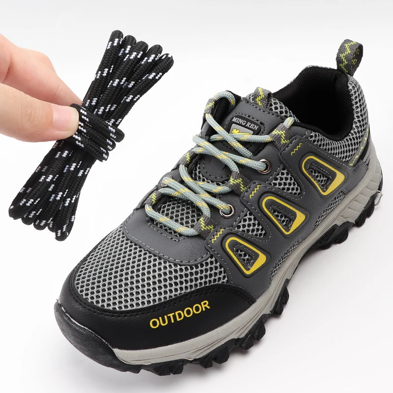 1 Pair Round Outdoor Hiking Sports Shoe Laces Children Adults Sneaker Shoelace Length 100/120/140/160CM Weave Cotton Shoestrings