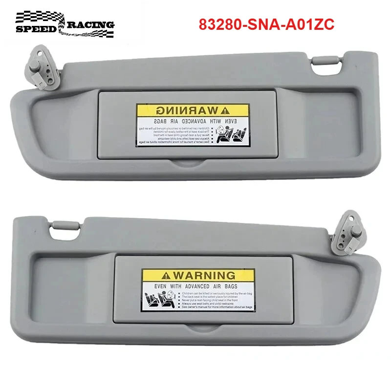 

1 Pair Front Left & Right Side Light Gray Sun Visor 83280-SNA-A01ZC for 2006-2011 Honda Civic Coupe Sedan Light Gray