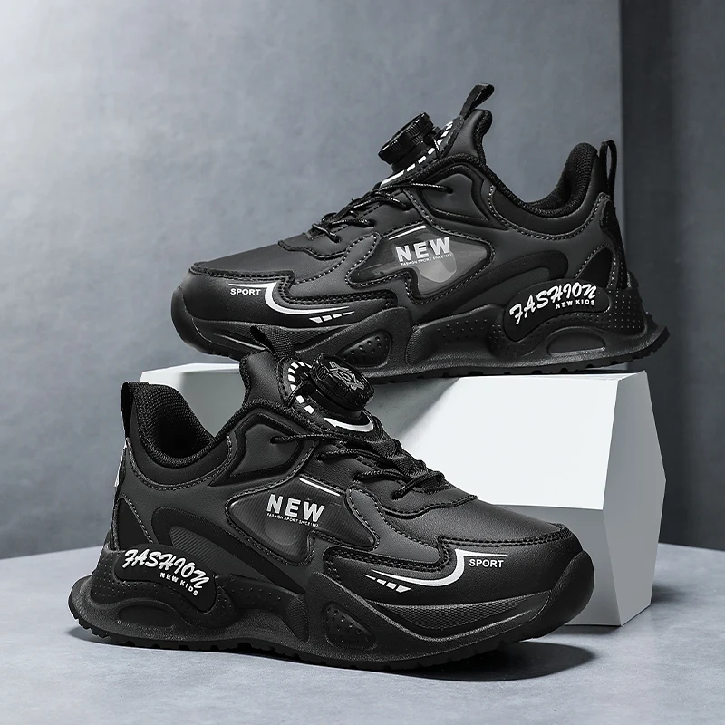 

Осень 202, повседневные баскетбольные кроссовки для мальчиков, кожаный верх, мягкая подошва, противоскользящая обувь, новые повседневные кроссовки с застежкой на ручку