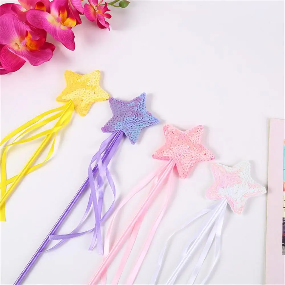 Cute Dreamlike Five Pointed Star Fairy Wand Kids Stick Girl Birthday Gift Party Christmas Halloween Princess Cosplay Prop