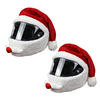 Gorro de Navidad de Papá Noel para cascos de motocicleta para hombre, accesorios elásticos de cara completa para casco de motocicleta