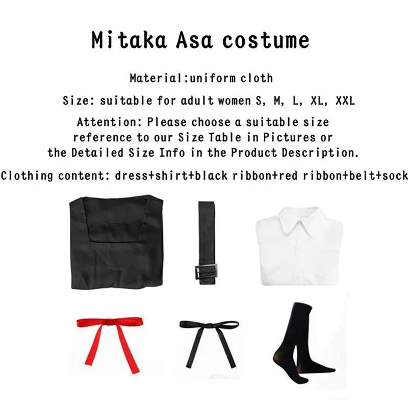 Anime Chainsaw Man Mitaka Asa Cosplay Costume JK School Uniform War Devil Dress Accessories Suit Halloween Costumes for 4CHKJY6B
