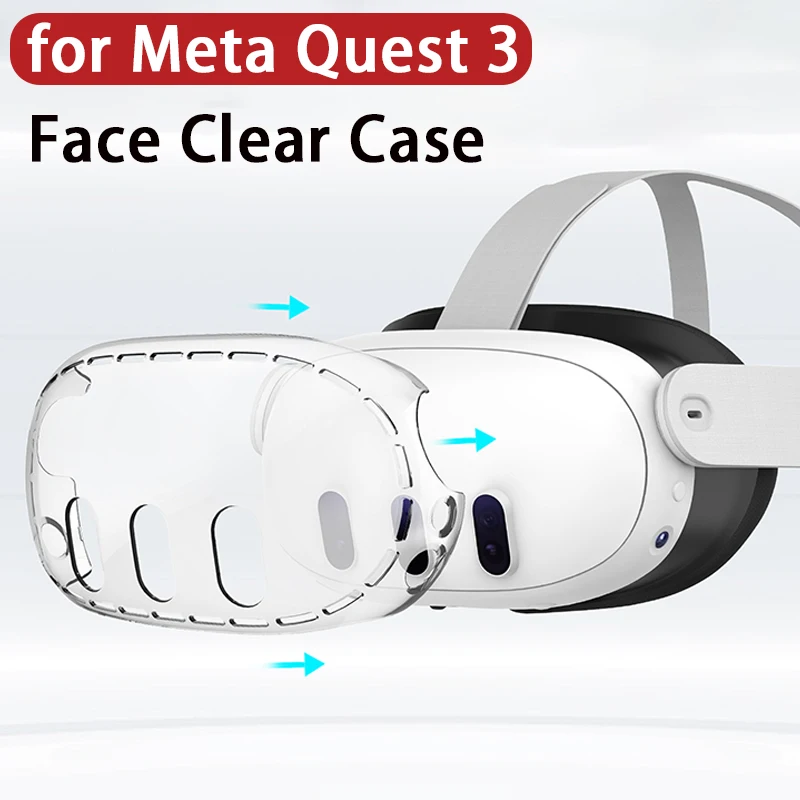 Transparent Protective Case for Meta Quest 3 Vr Front Face Anti Shock Shell Clear Protector Cover for Quest 3 Accessory