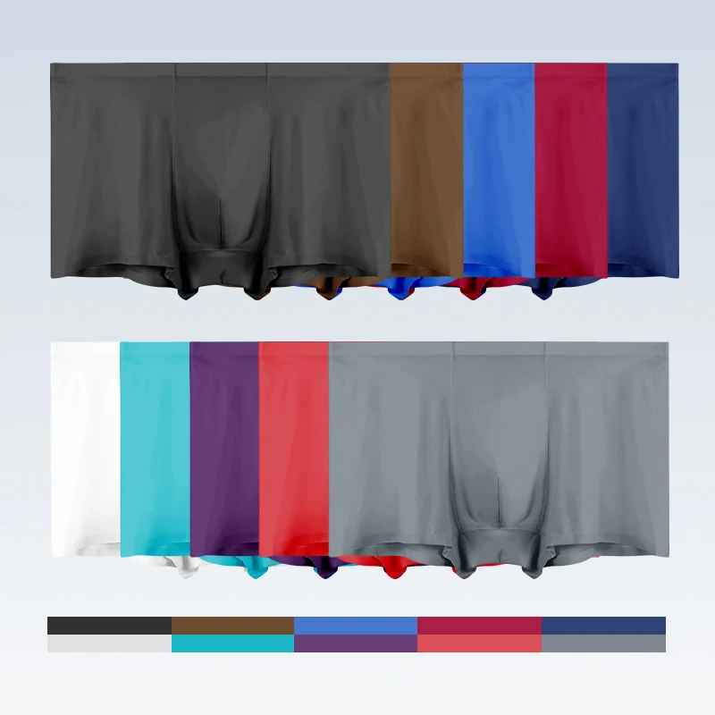 

5PCS Men's Panties Men's Wholesale Ice Silk Seamless Boxer Pants Antibacterial Breathable Sports Summer Thin Comfortable Boxer