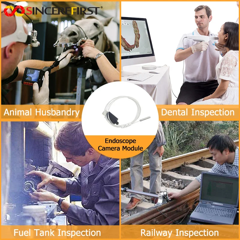 High Quality 0.08MP Inspection Industrial Camera 2.8mm Sewer Pipe Endoscope Camera Module With Led