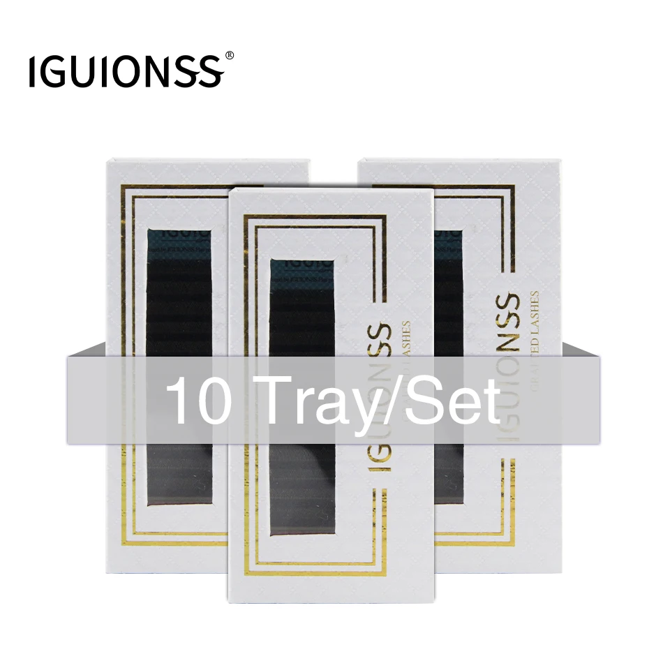 

IGUIONSS NEW 10pcs YY Shape Eyelash Extensions C/D Curl High Quality Idividual Black Color Lashes Used by Makeup Tools