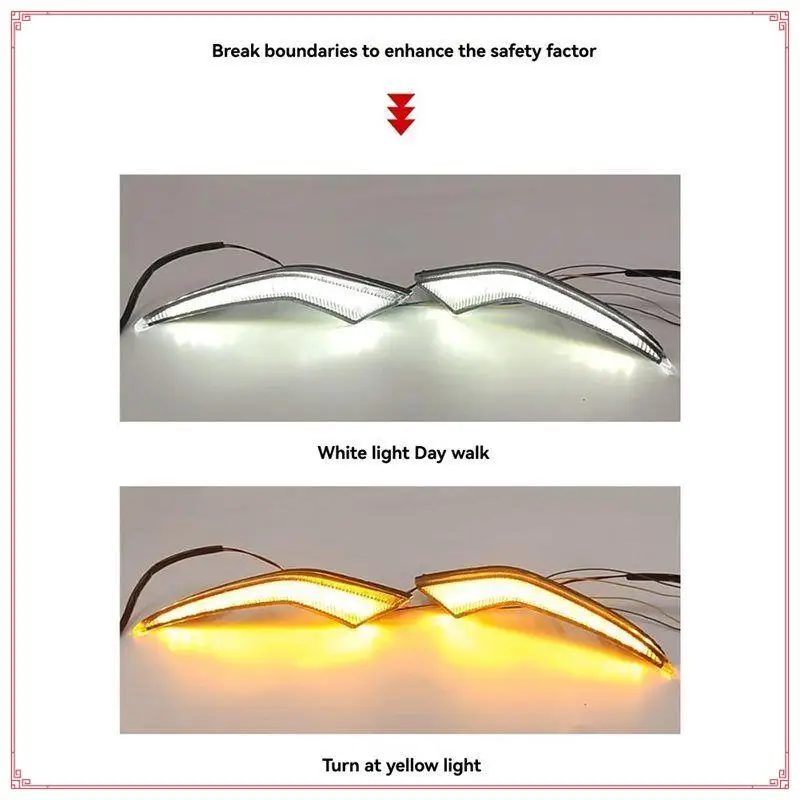 Tricolor LED Daytime Running Light DRL Fog Lamp Car Accessory Set For Toyota Corolla L/LE XLE Hybrid Levin 2020-2022