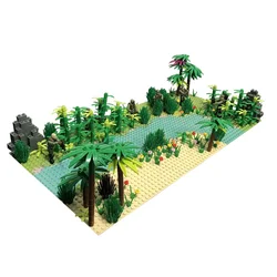 Building blocks MOC jungle scene small particle building blocks assembly toy Bamboo forest river bush DIY building blocks