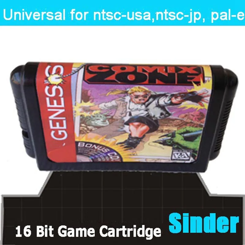 بطاقة الألعاب Comix Zone 16bit MD لمحرك Sega Mega لـ Genesis