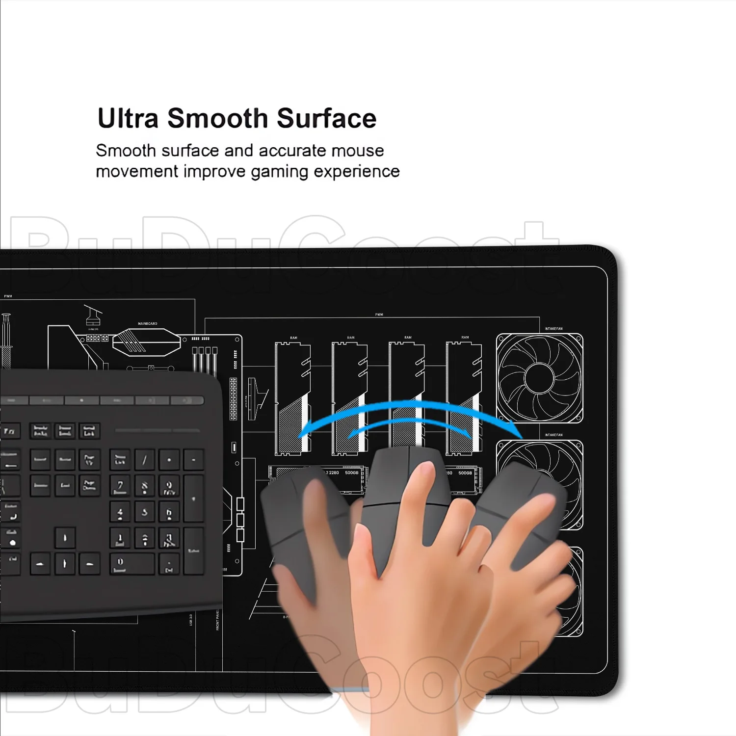 XXL Black and White CPU blueprint Mouse Pad Computer Laptop Keyboard Mouse Mat Large Anime Mousepad Keyboards Gamers Desk Mats