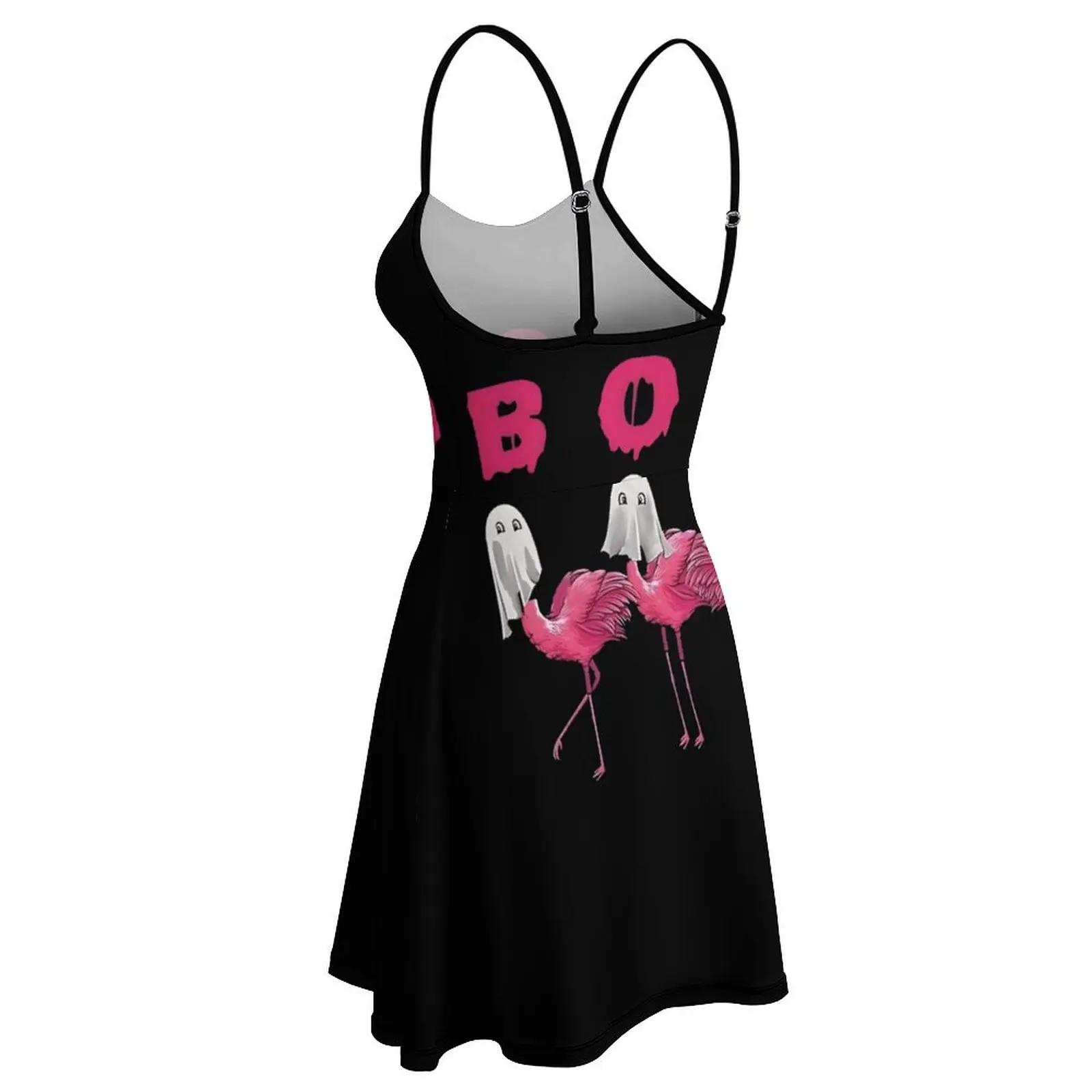 Boo Flamingo Ghosts Women's Sling Dress Top Quality Exotic  Woman's Dress Joke  Parties Suspender Dress view 4
