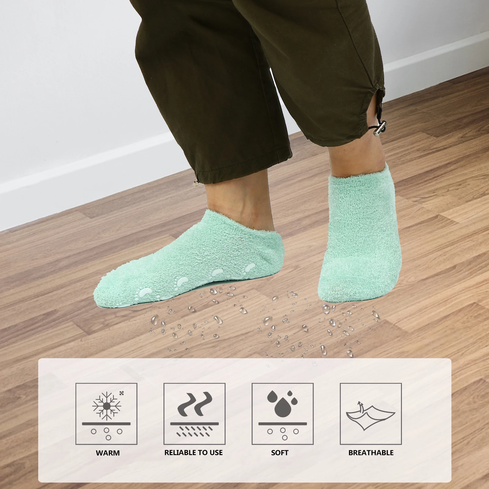 

1 set Gel Gloves Touch Screen Anti-Slip Moisturizing Hand Care Winter Accessories For Hands Feet Skincare