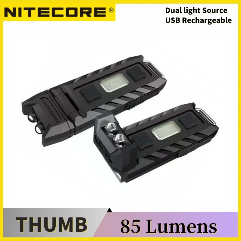 NITECORE THUMB worklight 2Xhigh-performance LED 85Lumens USB Recarregável Mini Led Lanterna Chaveiro Luz