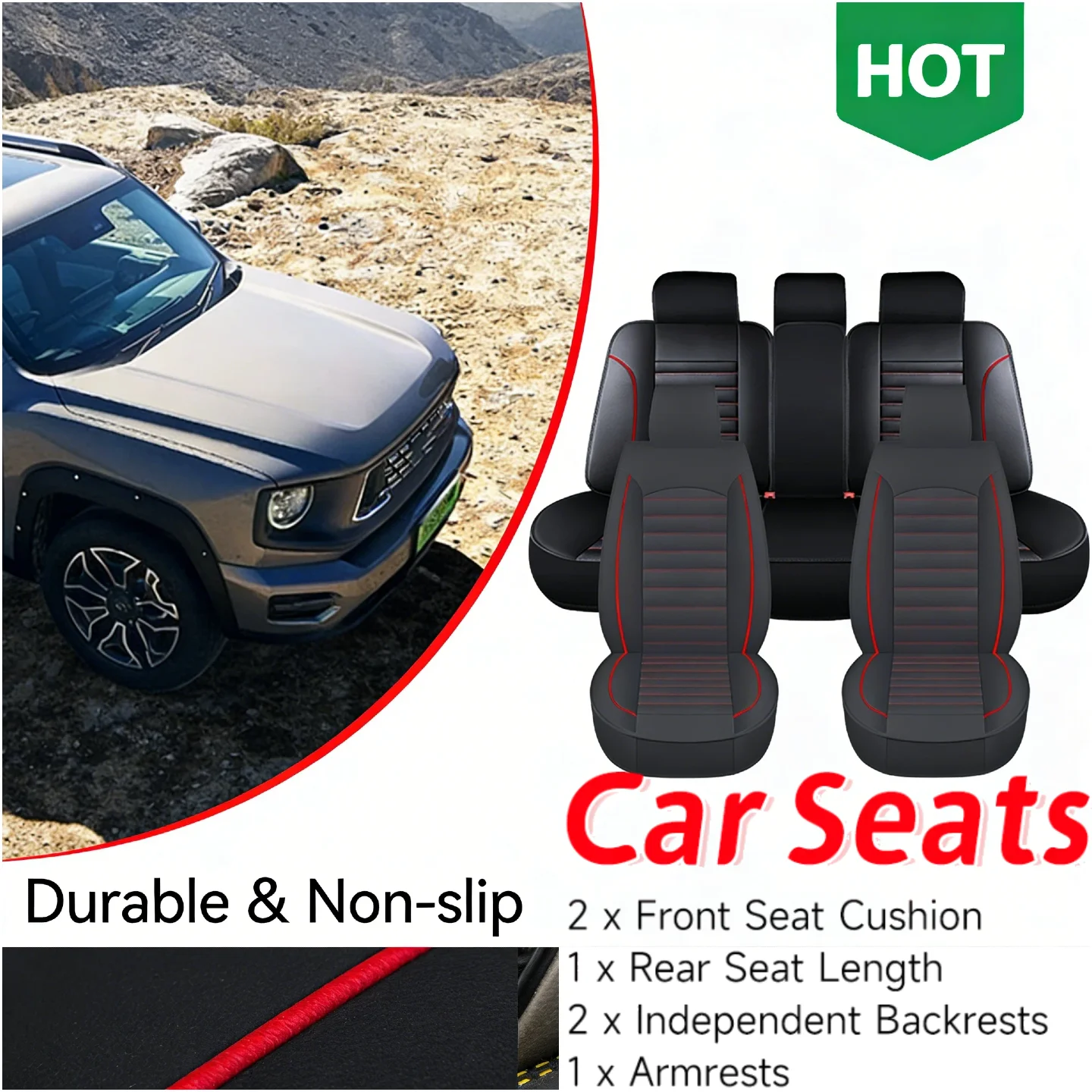 

Full Set Car Seat Protector Breathable Leather Automobile Seat Protection Cover Vehicle Seat Covers Fit for Auto Most Truck Vans