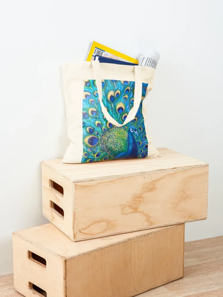 Beautiful Painted Peacock in its Full Glory Tote Bag cute pouch bag shopper bag woman large size bags custom fabric
