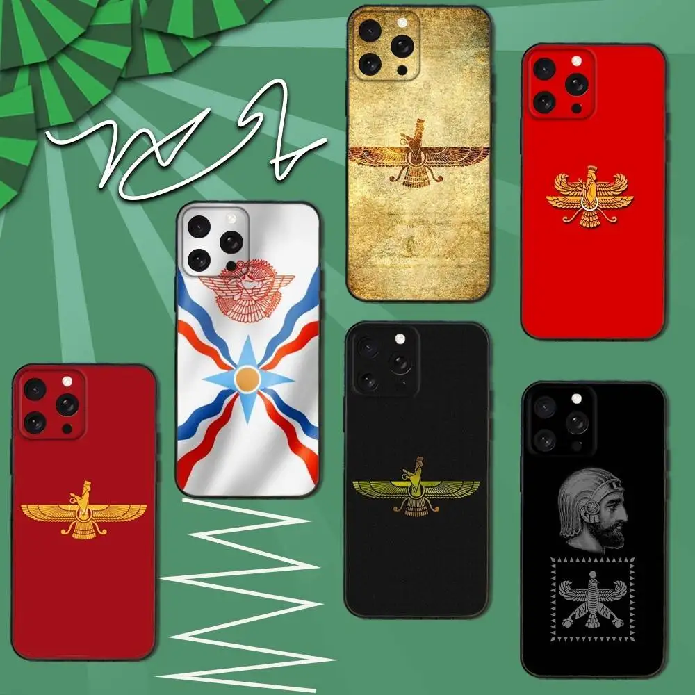

The A-Assyrian f-flag-s Phone Case For iPhone 12,13,14,11,12,17,16,15,Plus,Pro Max,XS,X,XR,SE,Mini,Soft Silicone Black Cover
