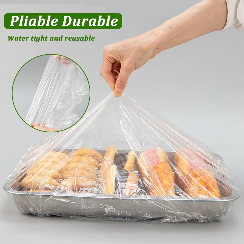 35-120CM Disposable Food Cover Bag Large Elastic Plastic Wrap Food Grade Food Lids For Household Baking Tray Fresh Saver Dust