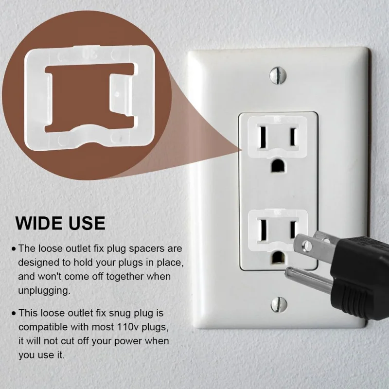24 قطعة من قابس تثبيت المخرج السائب، مثبت مقبس الحائط، إدراج شفاف، منافذ بسهولة، حافظ على جوربتك #3