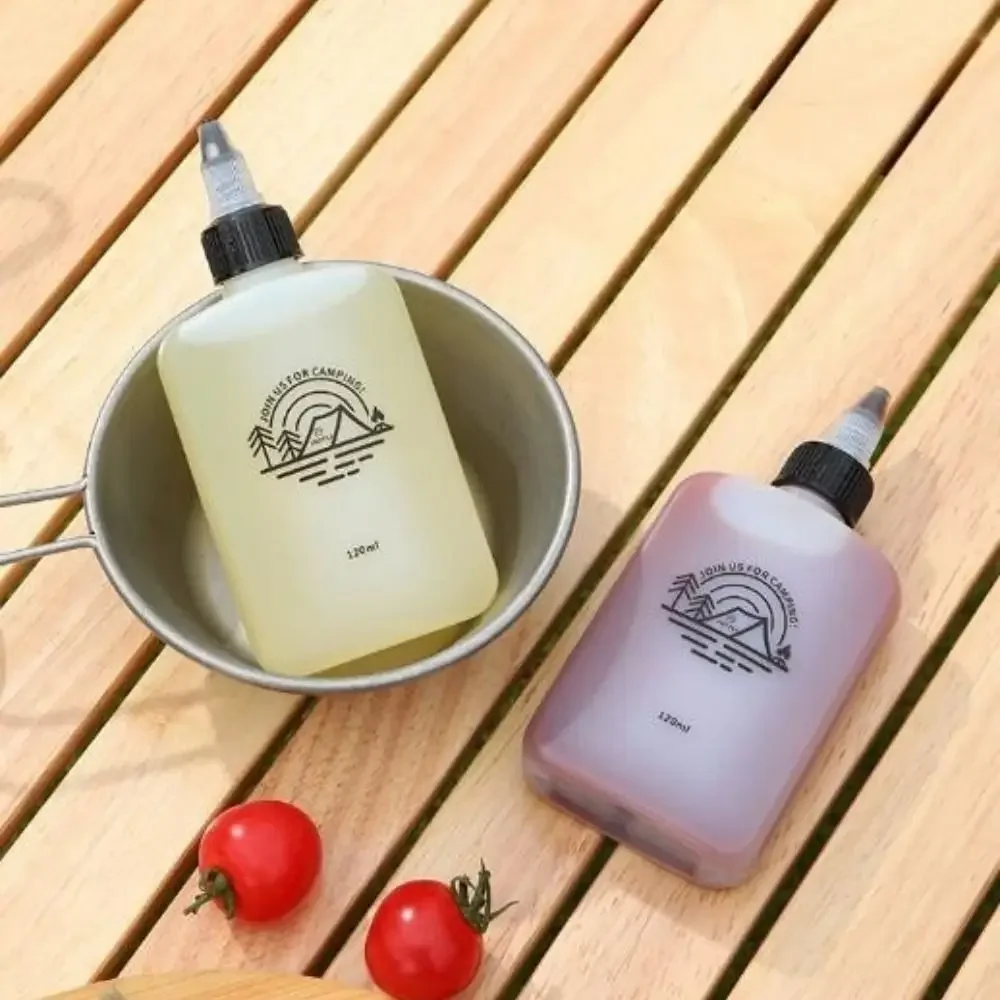 1/2/3/4/5 قطعة 120 مللي زجاجة توابل التخييم المحمولة 6*2.5*13.5 سنتيمتر التوابل جرة زجاحة ضغط زجاجات زيت خارجية #1