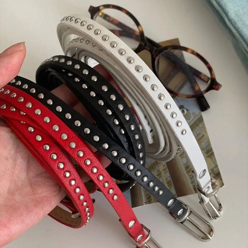 INS موضة حزام دائرة مزدوجة بولي Leather الجلود تنوعا رقيقة حزام شخصية التوابل فتاة ملحق حزام برشام العيينة حزام ثقب
