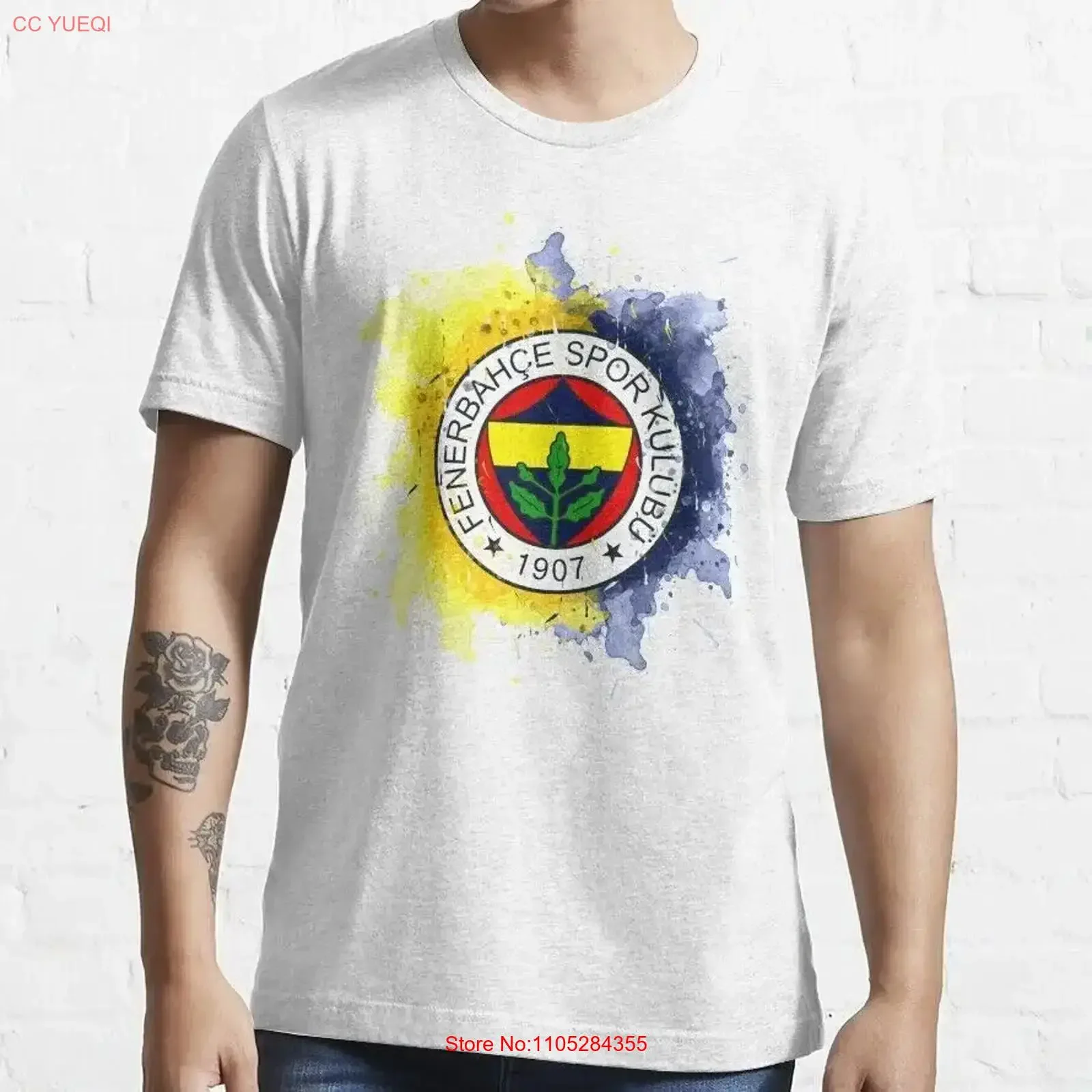 New Limited Dark Fenerbahce Istanbul Watercolor Design Classic T Shirt vintage Washed graphic Versatile Stretched Comfortable