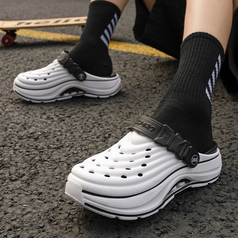 Fashion Thick Bottom Clogs Sandals Men Summer Outdoort Non Slip Beach Sandles Men Comfy Eva Fishing Climbing Platform Sandals