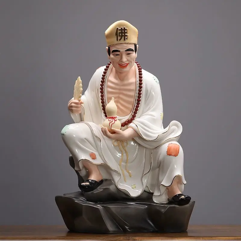 Ceramic Jigong statue home offering ornament