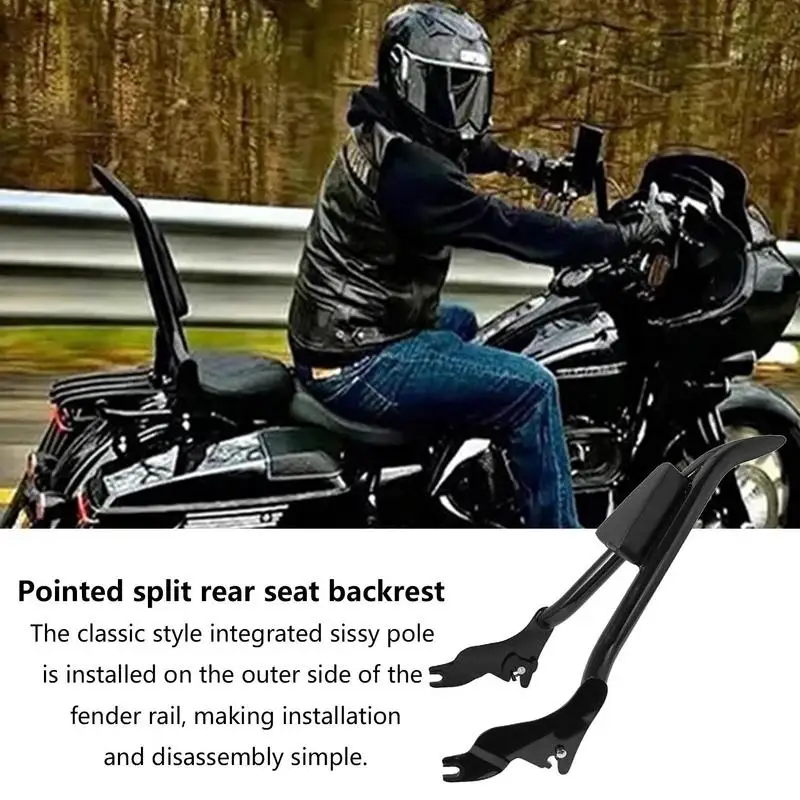 Bar For Motorcycles Passenger Backrest Rear Bar Detachable Seat Pad Sturdy Multipurpose Exquisite Bar For Bicycles Touring