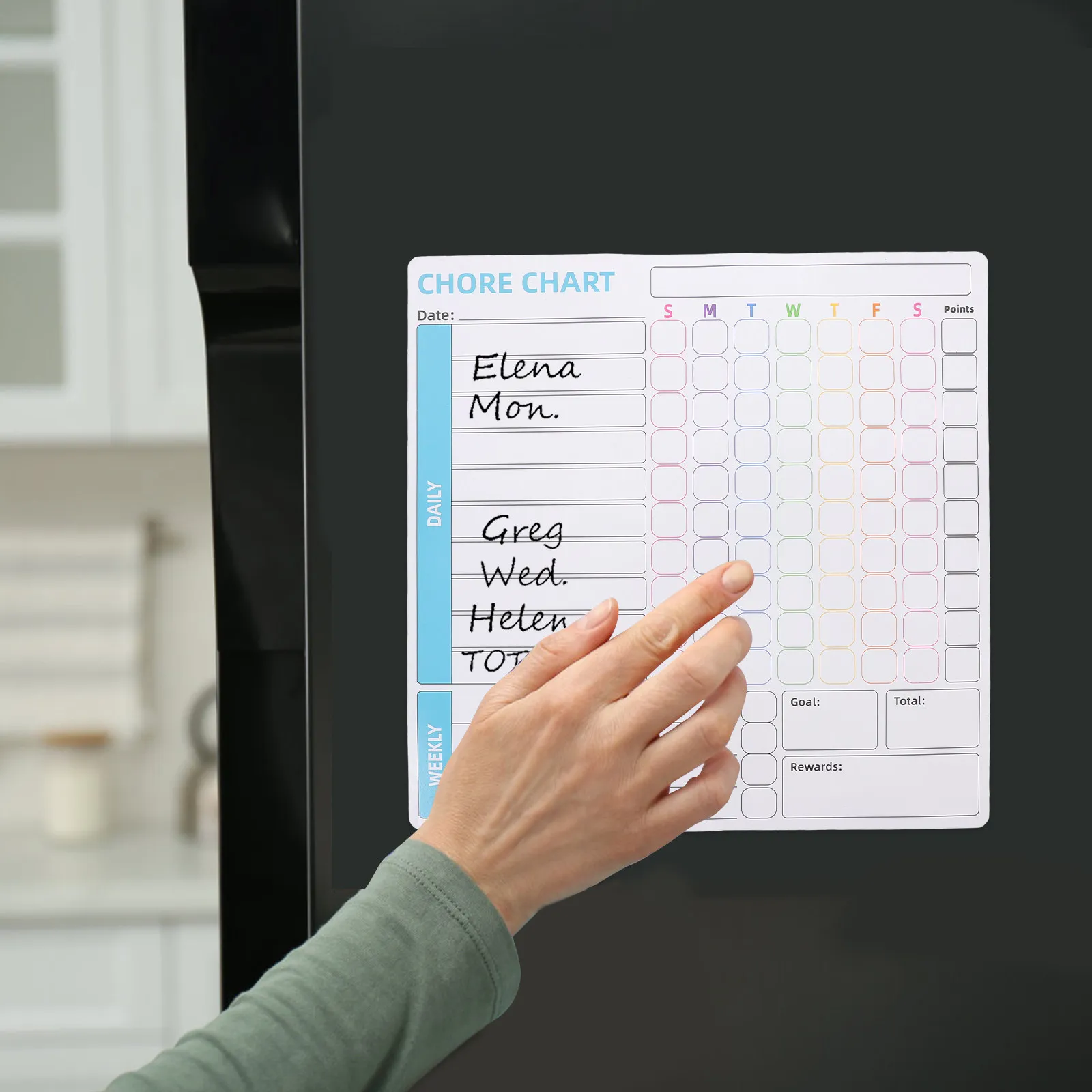 

Набор из 3 магнитных досок для домашних дел и поощрений, многофункциональные, для подростков, для холодильника, для контроля поведения, с резиновыми магнитами и пластиковыми элементами