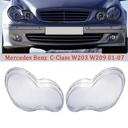 Car Headlight Cover For Mercedes Benz C-class W203 01-07 Headlight Transparent Shell Left/Right Side Replacement Lampshade
