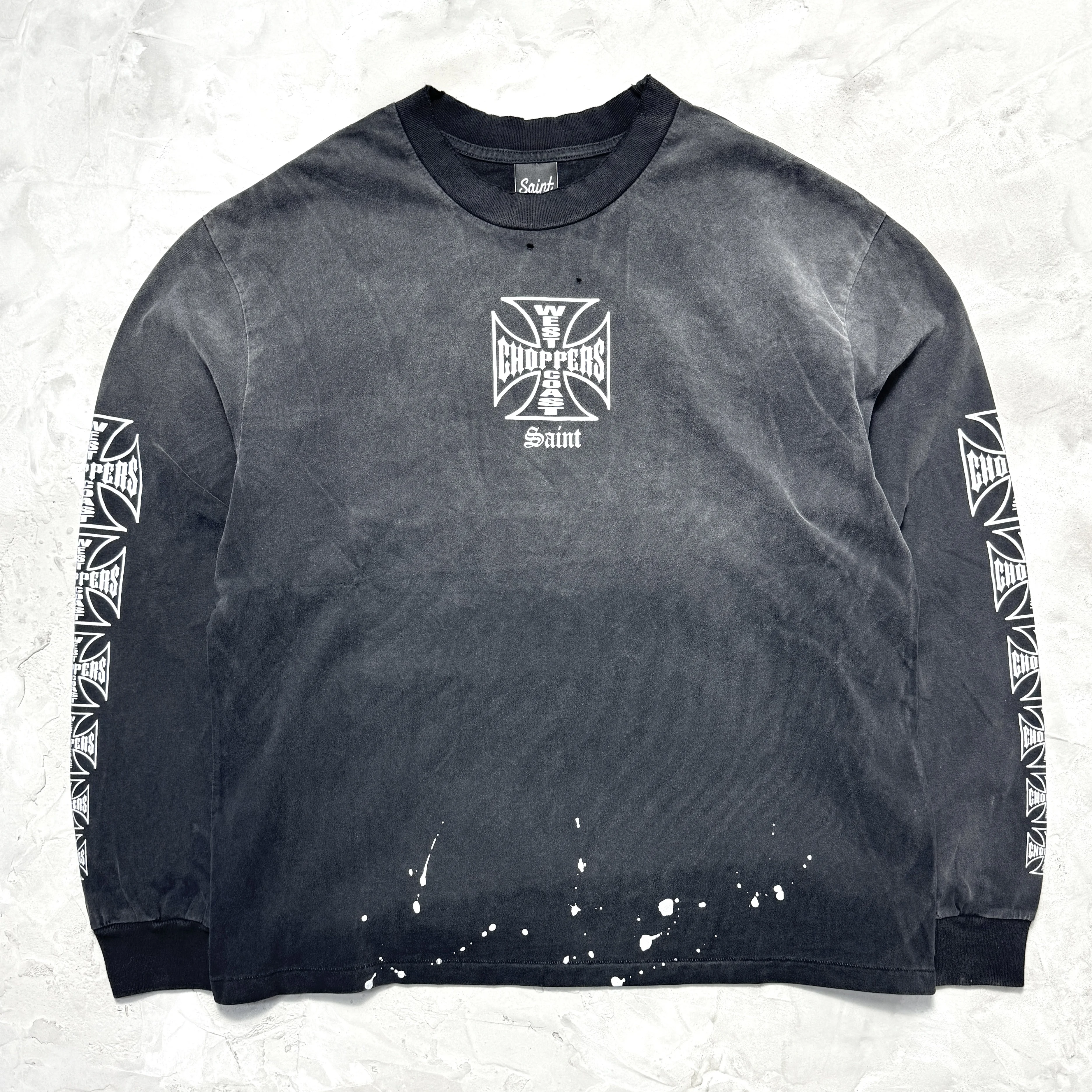 Saint Michael American Retro Washed Men’s Clothing Loose Long-sleeved High Street Couple Undershirt T-shirt Spring and Autumn