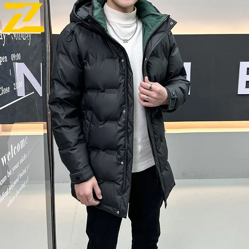 

COMXZ мужской пуховик свободный с капюшоном для приключений на открытом воздухе морозостойкий длинный пуховик для отдыха водонепроницаемый походный зимний пуховик 2025