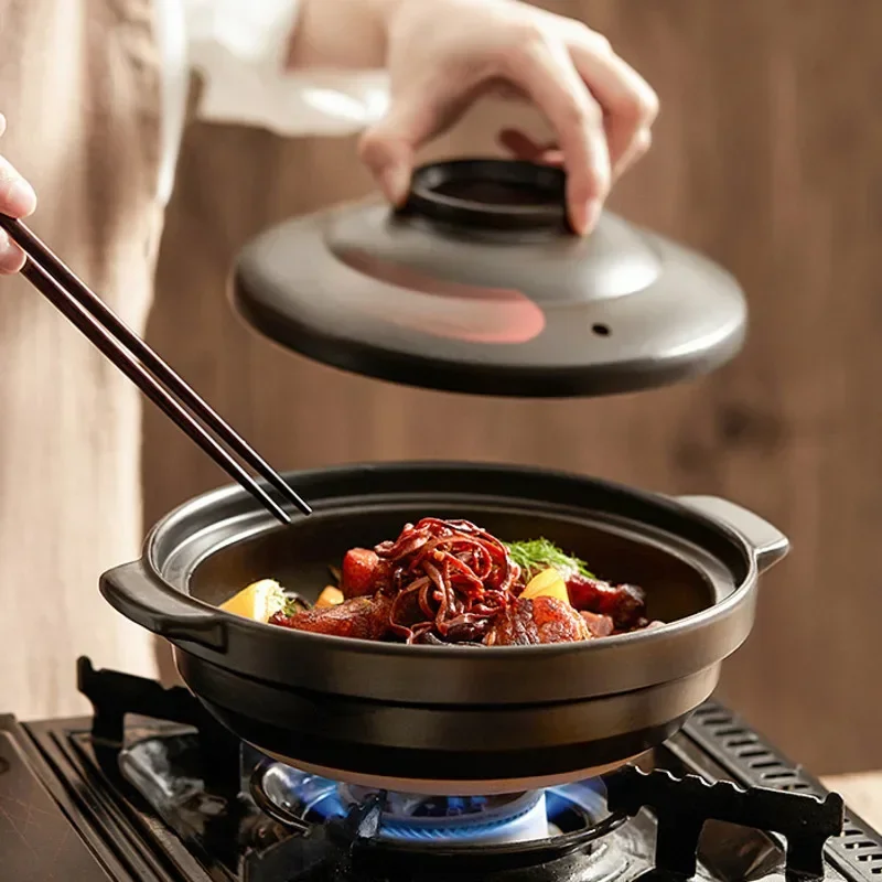 Japanese Soup Pot Crock Ceram Casserol Pots Ceramic Rice Noodle Saucepan High Temperature Resistant Cooking Pan For Gas Stove