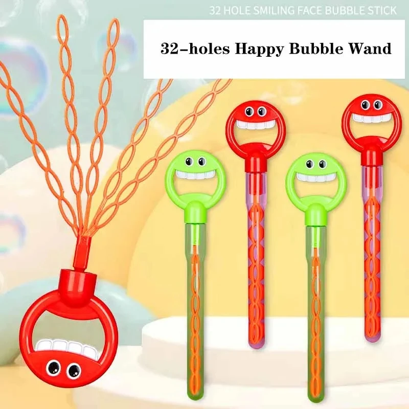 Bubble Blowing Wand Toys para crianças, fofo, 32 buracos, ao ar livre, interação pai-filho, novo