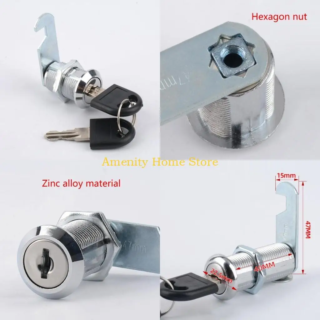 F26C File/Office Drawer Cabinet Locks With 2 Keys Lock Furniture Hardware Door Cabinet Lock for Desk Letter Box Cam Locks