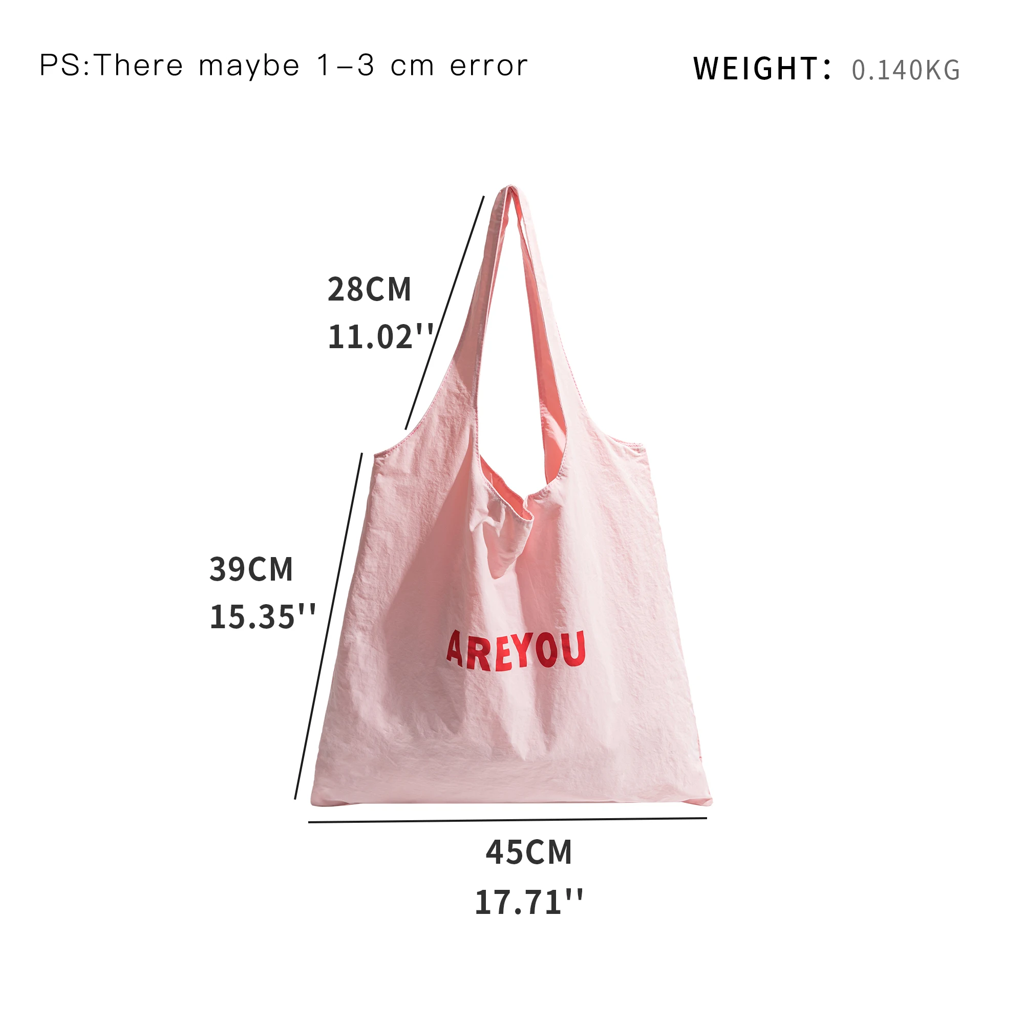 KOKOPEAS Simple Ultrathin Nylon Grocery Bag Portable Printed Woman\'s 2024 Shoulder Purse Jelly Pink Casual Daily Travel Handbag